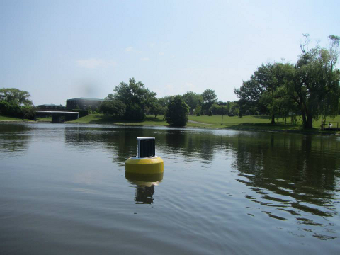 A lovely view of the data buoy in the scenic SUNY New Paltz Gunk